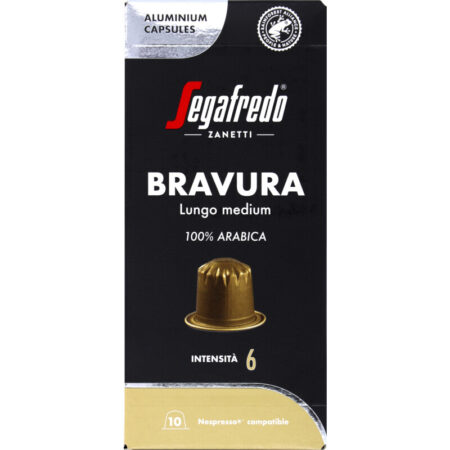 Segafredo Bravura – 100 aluminium capsules – 100% Arabica - Lungo Medium